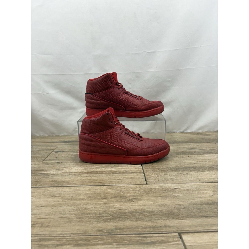 Nike Air Python Gym Red Snakeskin Leather Mid Top Sneakers 705066-601 Mens